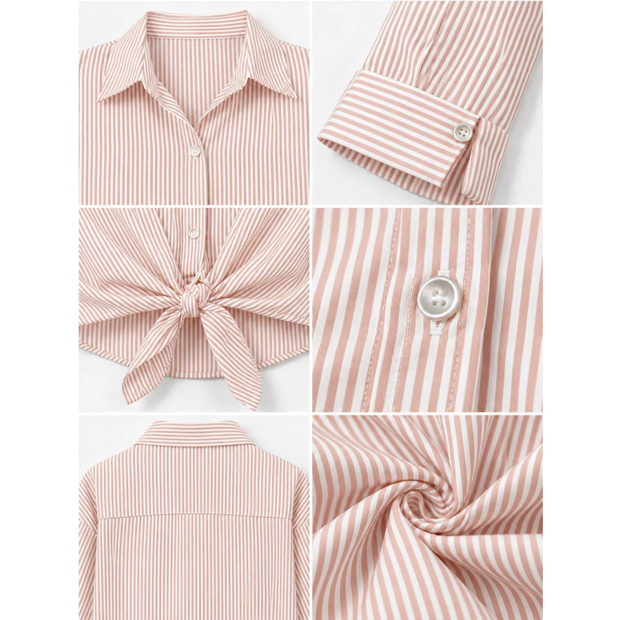 Casual Striped Button-Down Shirt Apparel and Accessories