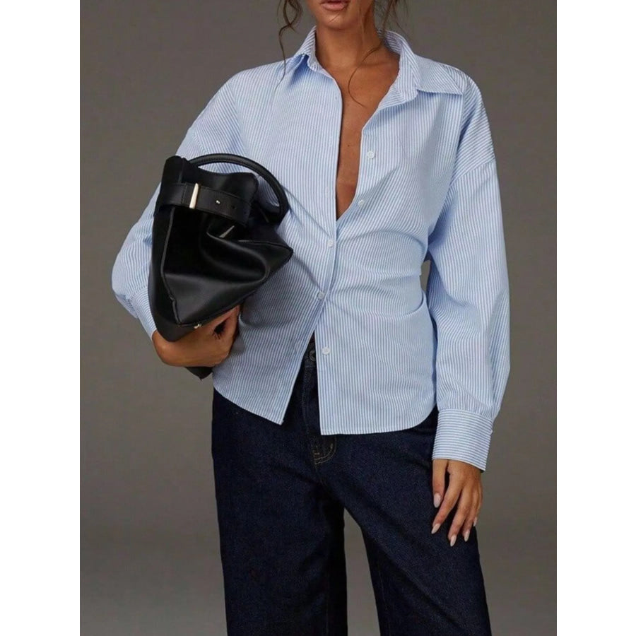 Casual Striped Button-Down Shirt Apparel and Accessories