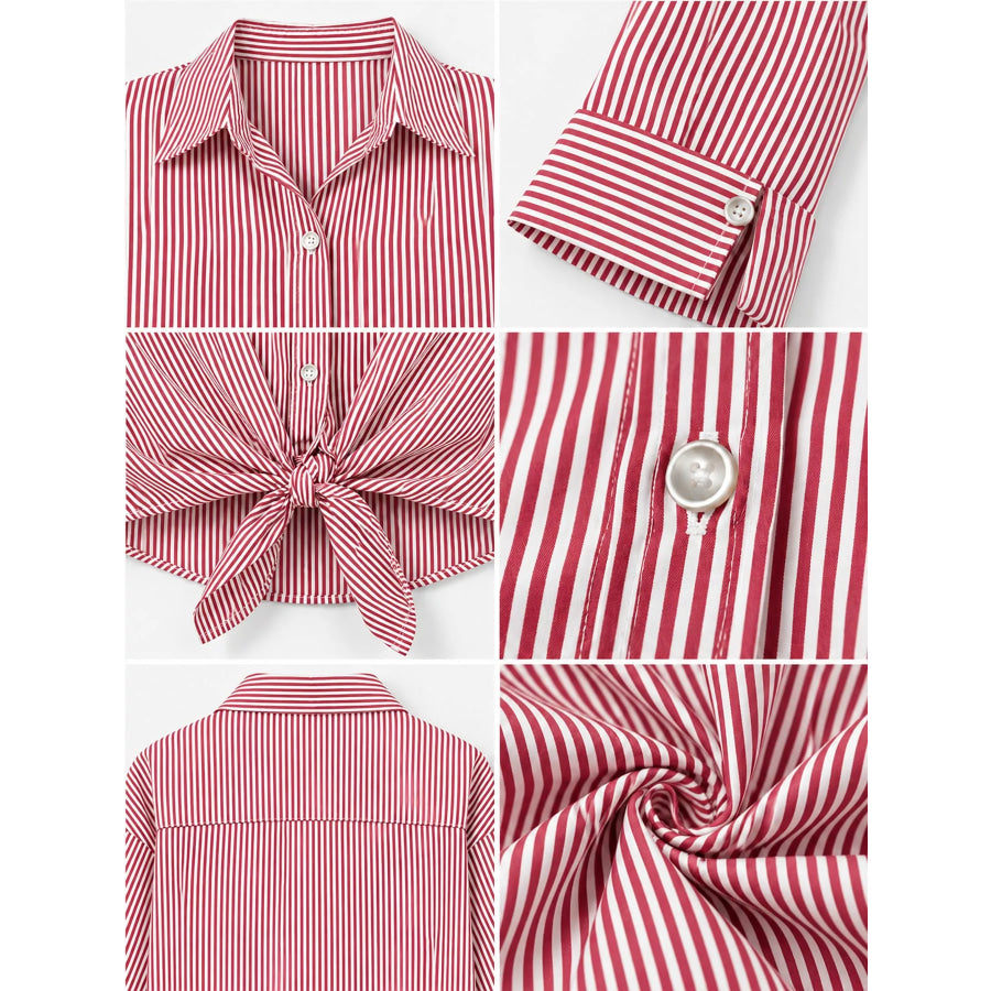 Casual Striped Button-Down Shirt Apparel and Accessories