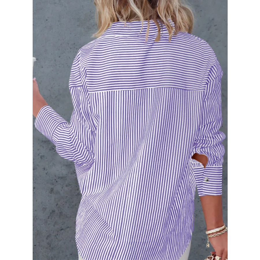 Casual Striped Button-Down Shirt Apparel and Accessories