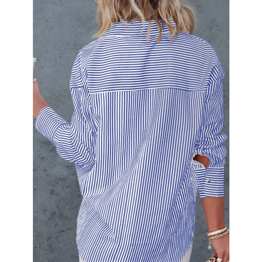 Casual Striped Button-Down Shirt Apparel and Accessories
