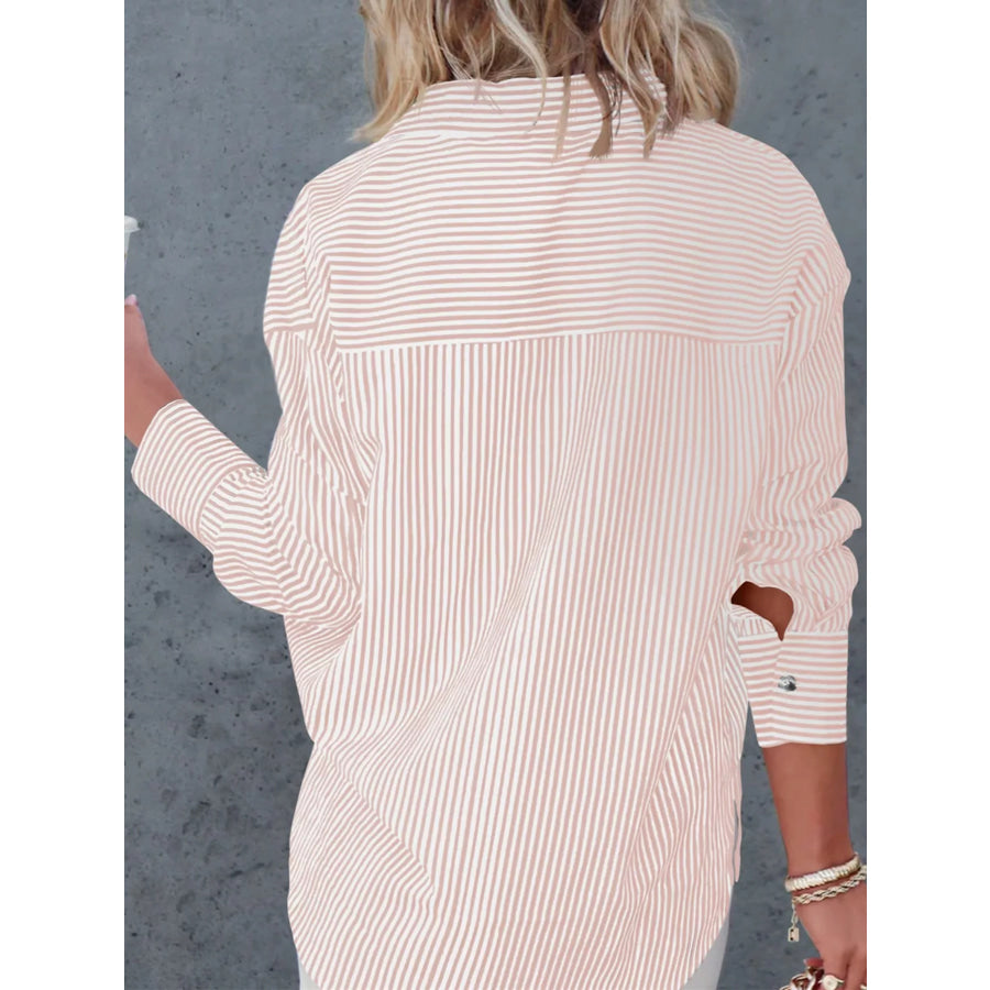 Casual Striped Button-Down Shirt Apparel and Accessories