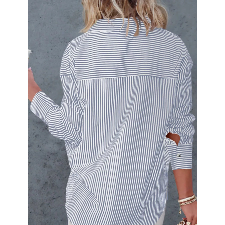 Casual Striped Button-Down Shirt Apparel and Accessories
