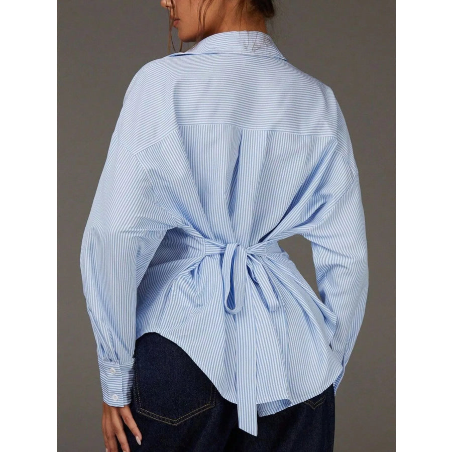 Casual Striped Button-Down Shirt Apparel and Accessories