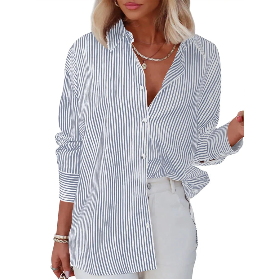 Casual Striped Button-Down Shirt Apparel and Accessories
