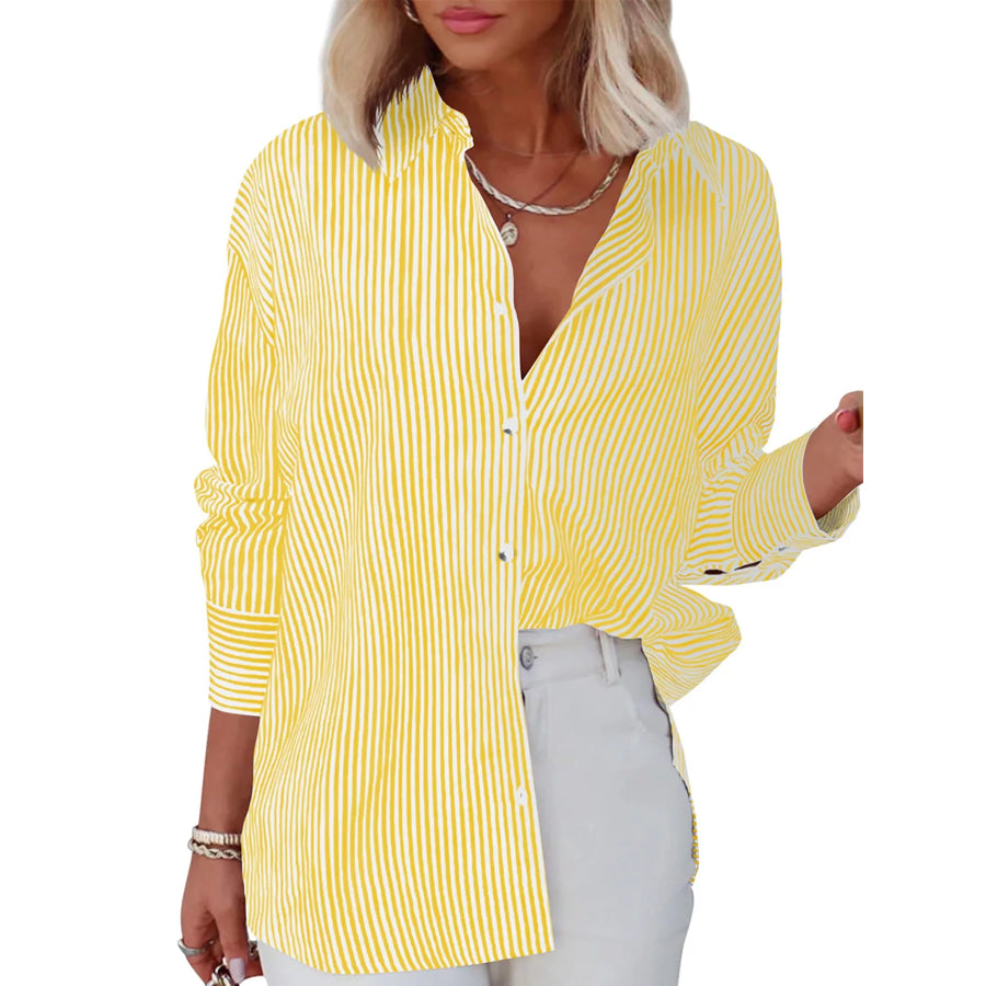 Casual Striped Button-Down Shirt Apparel and Accessories