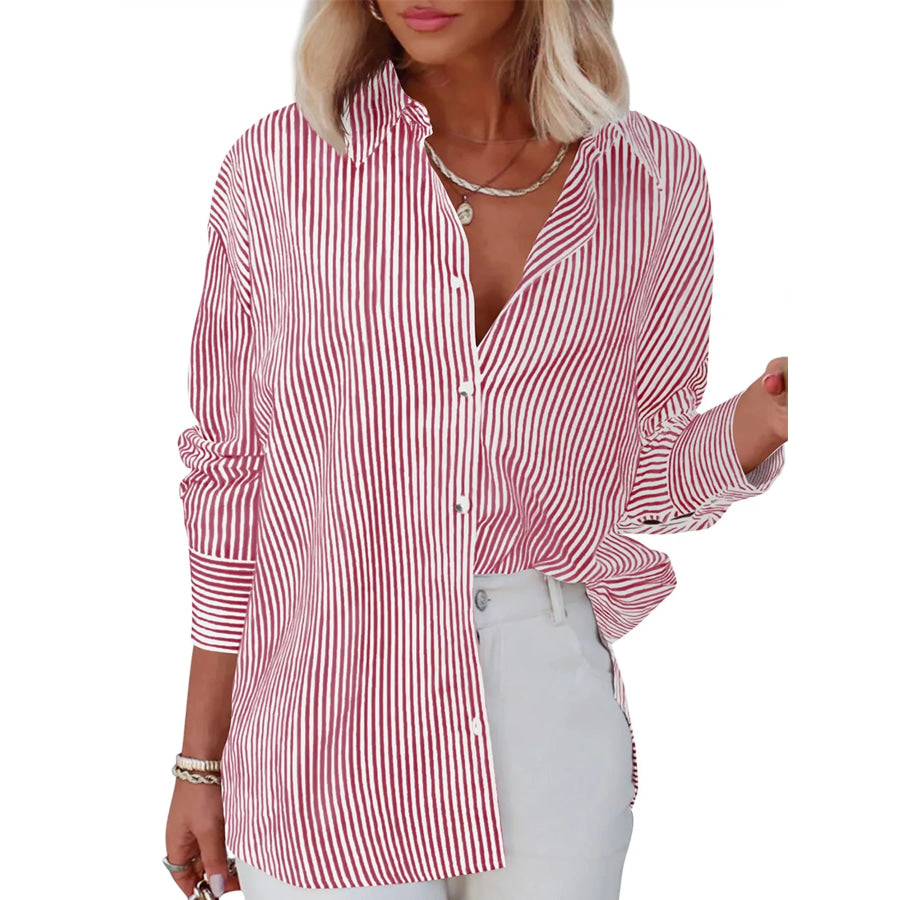 Casual Striped Button-Down Shirt Apparel and Accessories