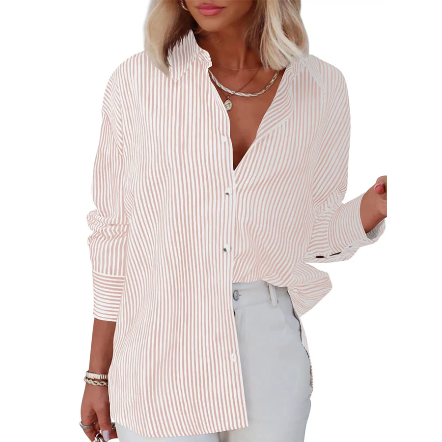 Casual Striped Button-Down Shirt Apparel and Accessories