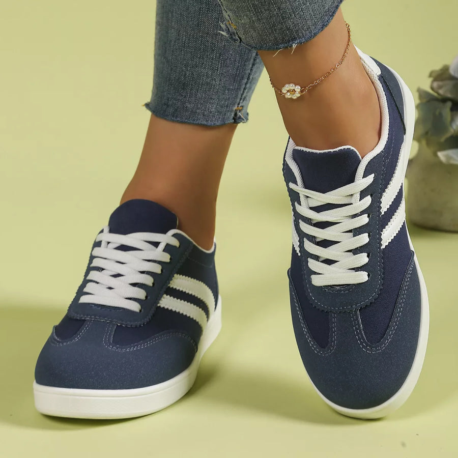 Casual Striped Flats Sneakers Apparel and Accessories