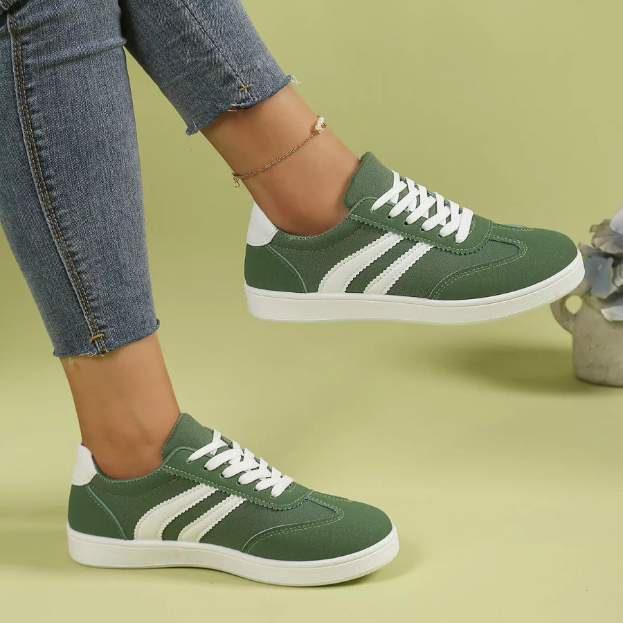 Casual Striped Flats Sneakers Apparel and Accessories