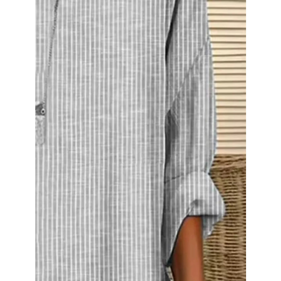 Casual Striped Long Sleeve Blouse Apparel and Accessories
