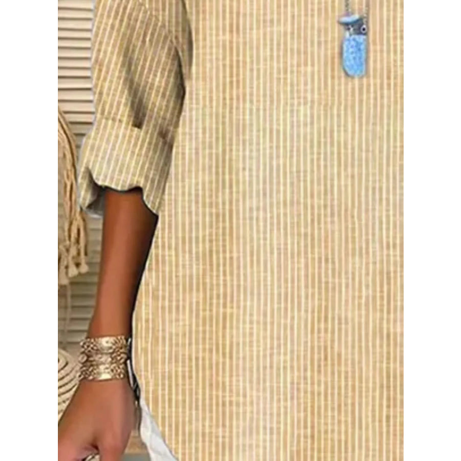 Casual Striped Long Sleeve Blouse Apparel and Accessories