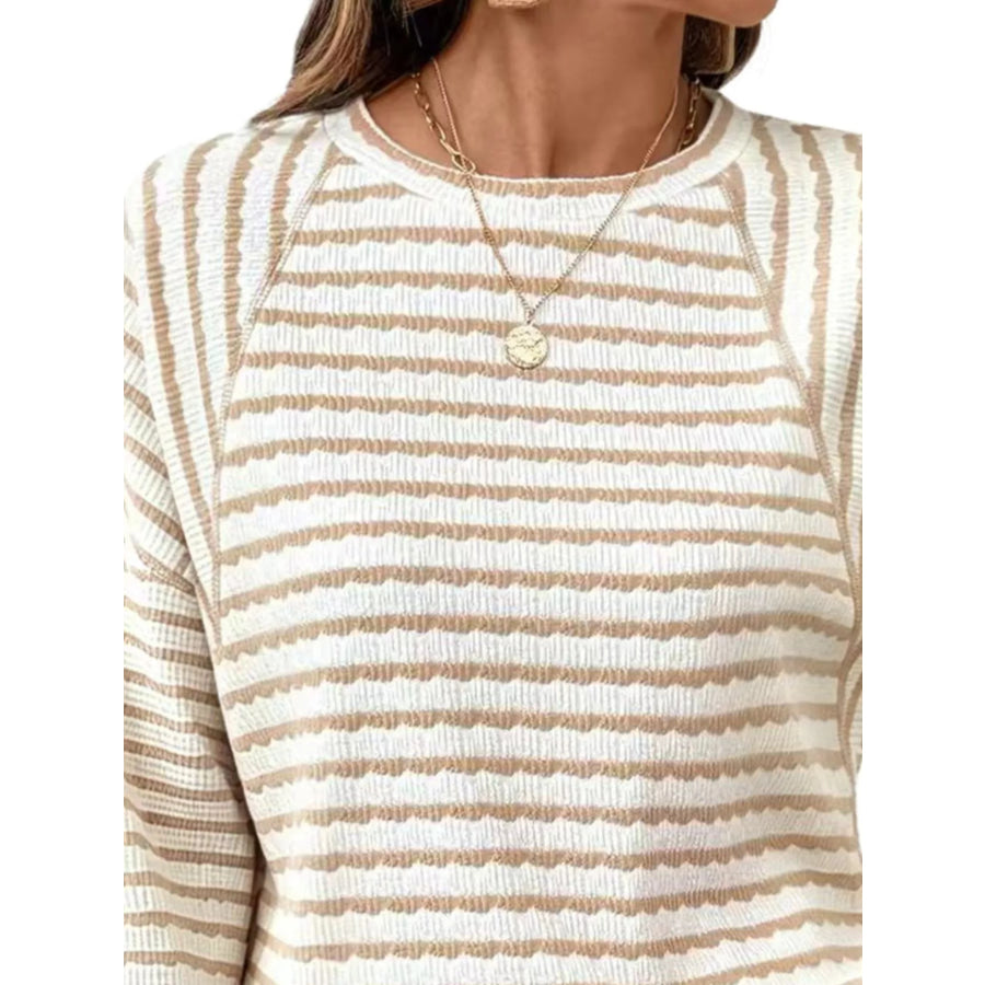 Casual Striped Raglan Sleeve Long-Sleeve T-Shirt Apparel and Accessories