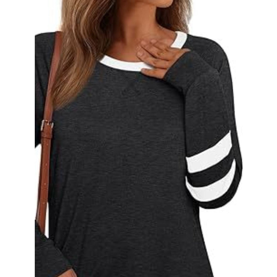 Casual Striped Round Neck T-Shirt Apparel and Accessories