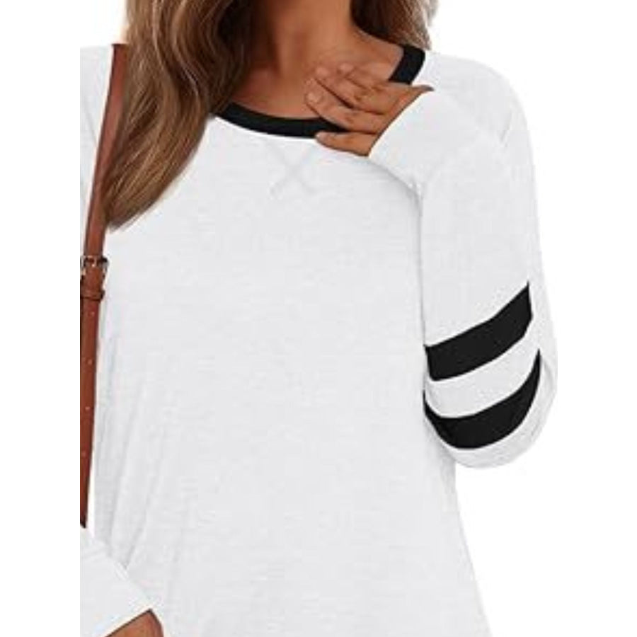 Casual Striped Round Neck T-Shirt Apparel and Accessories