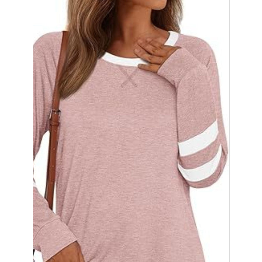 Casual Striped Round Neck T-Shirt Apparel and Accessories