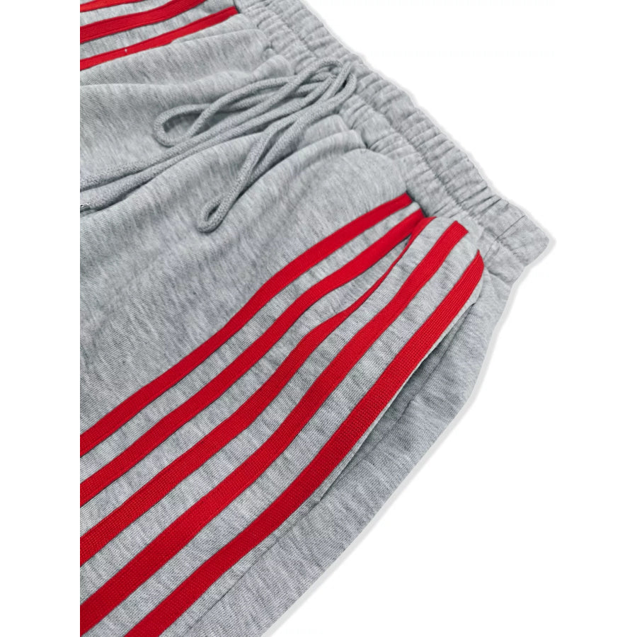 Casual Striped Sweatshirt and Pants Set Apparel and Accessories
