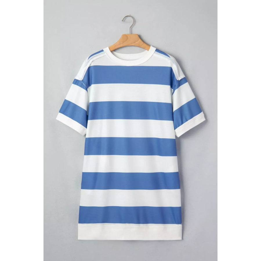 Casual Striped T-Shirt Dress Apparel and Accessories