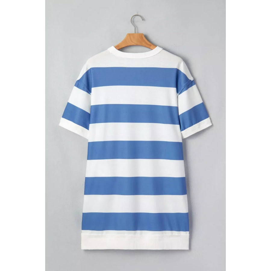 Casual Striped T-Shirt Dress Apparel and Accessories