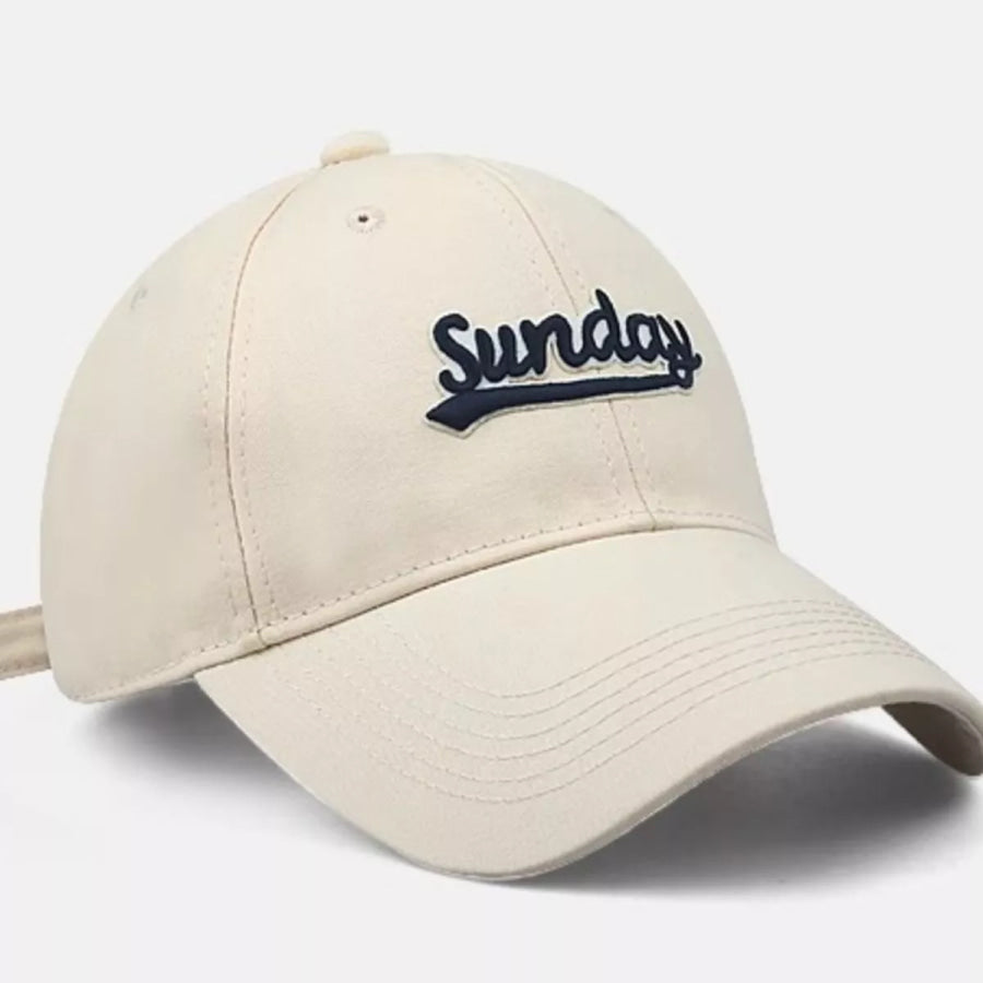 Casual ’Sunday’ Embroidered Baseball Cap Apparel and Accessories
