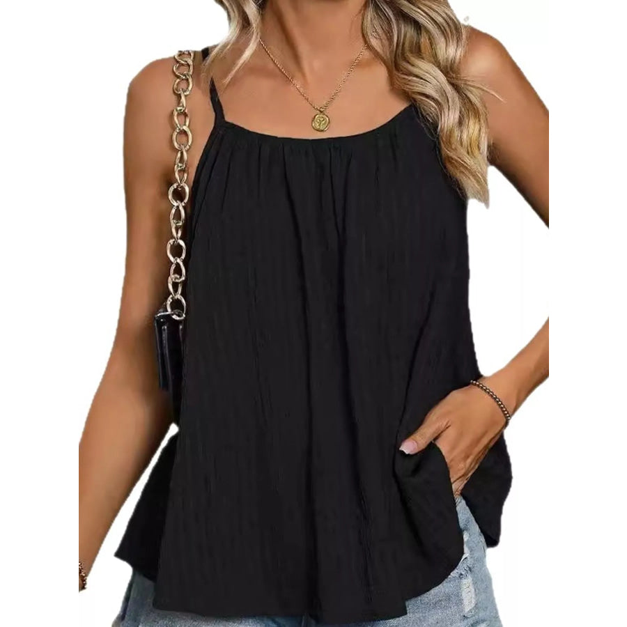 Casual Textured Cami Black / S Apparel and Accessories