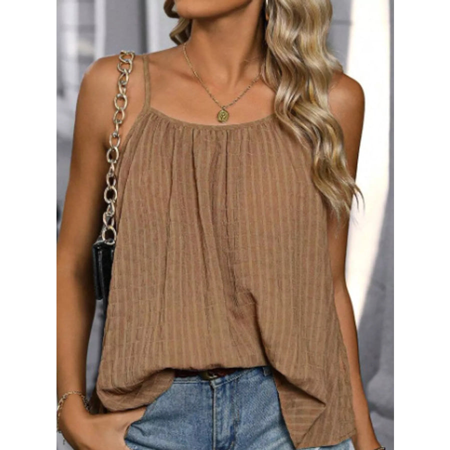 Casual Textured Cami Brown / S Apparel and Accessories
