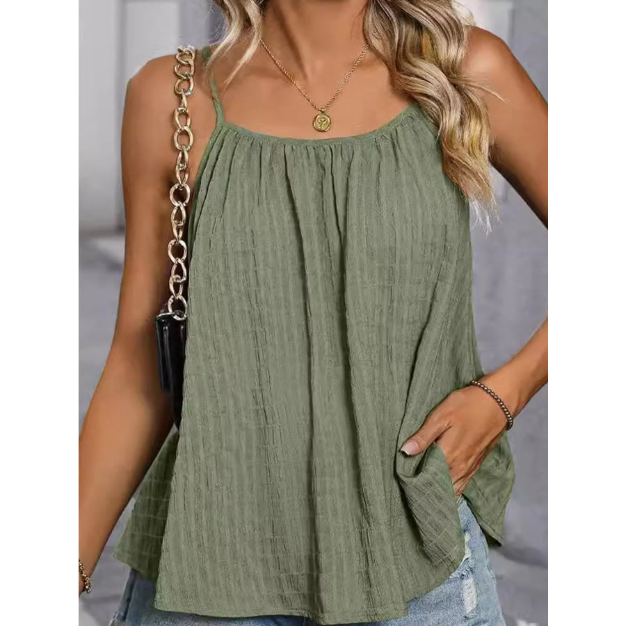 Casual Textured Cami Green / S Apparel and Accessories