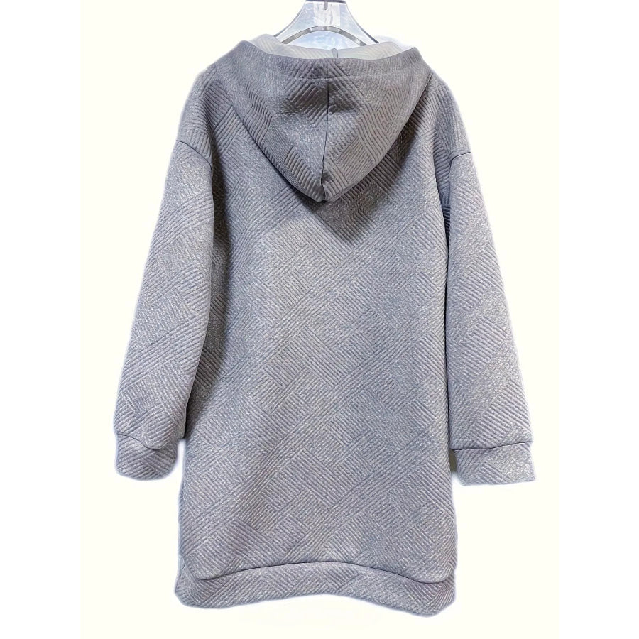 Casual Textured Hooded Sweatshirt Dress Apparel and Accessories