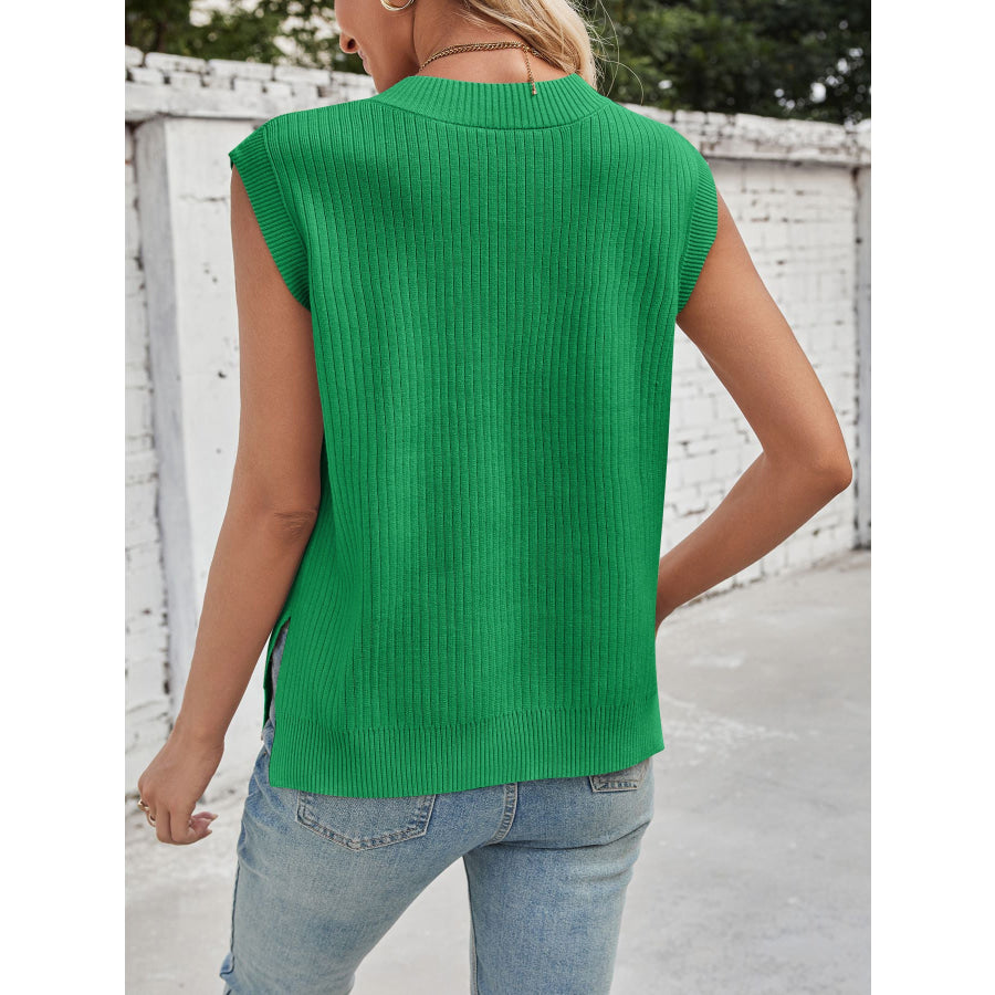 Casual V-Neck Knitted Sweater Vest Apparel and Accessories