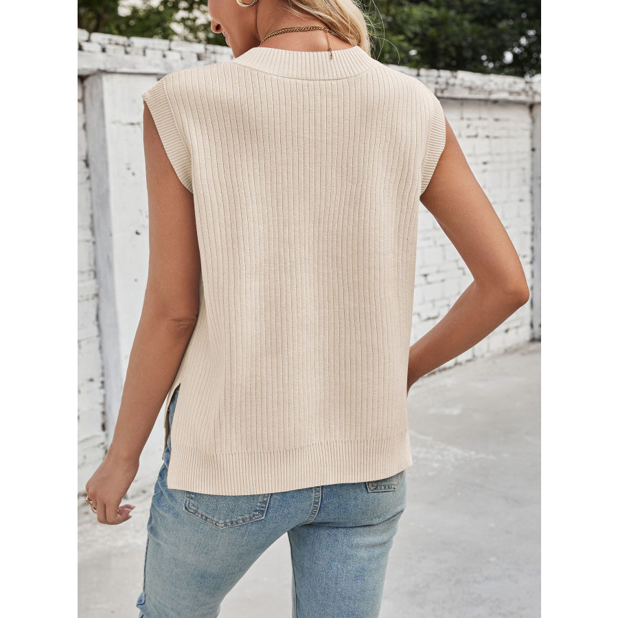 Casual V-Neck Knitted Sweater Vest Apparel and Accessories
