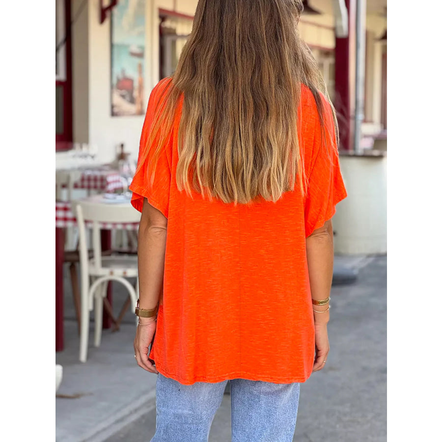 Casual V-Neck Relaxed Fit T-Shirt Apparel and Accessories
