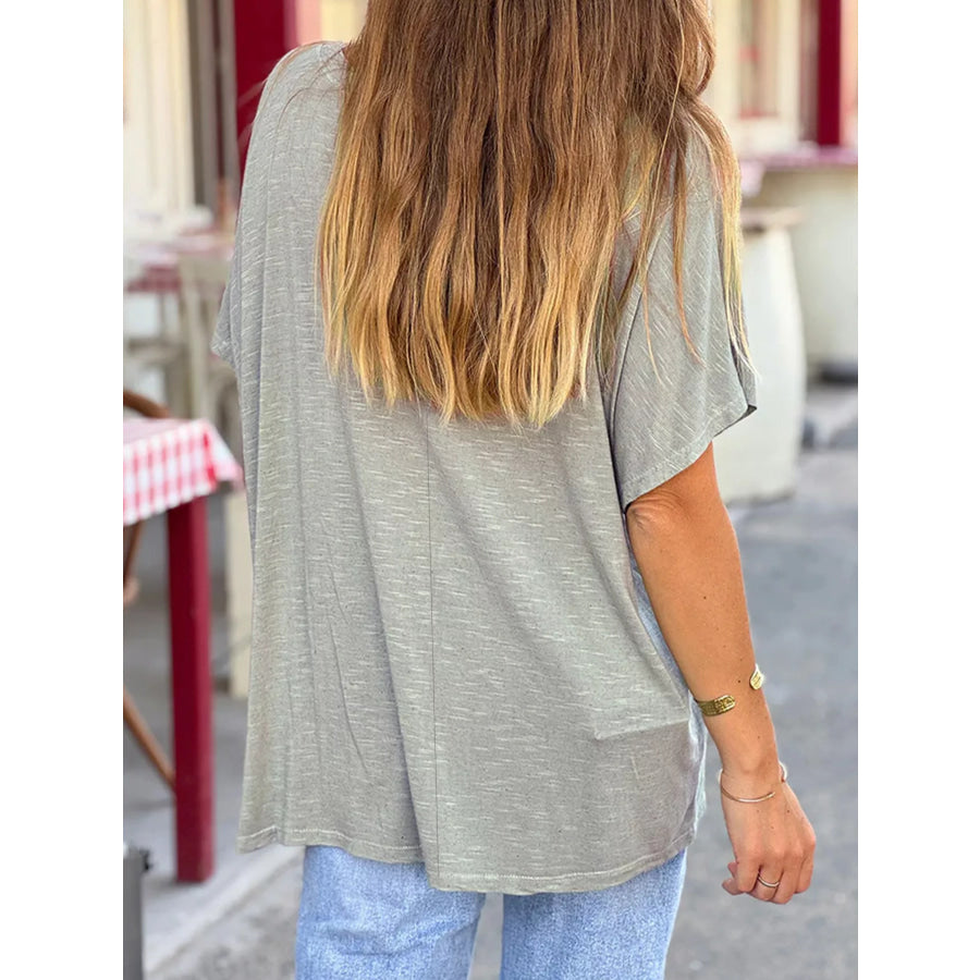 Casual V-Neck Relaxed Fit T-Shirt Apparel and Accessories