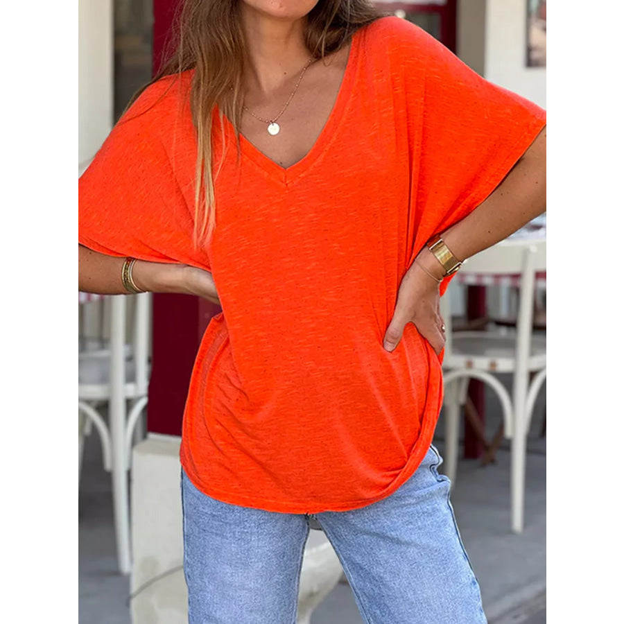 Casual V-Neck Relaxed Fit T-Shirt Apparel and Accessories