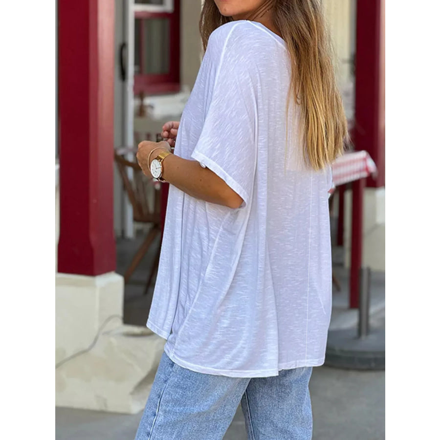 Casual V-Neck Relaxed Fit T-Shirt Apparel and Accessories