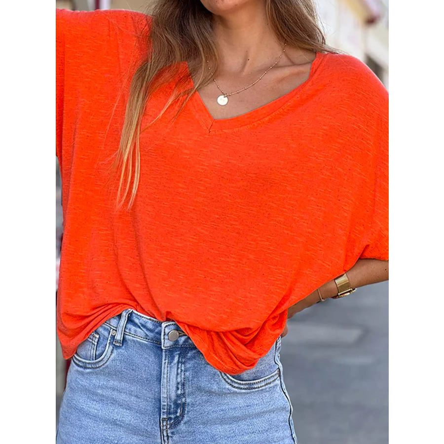 Casual V-Neck Relaxed Fit T-Shirt Apparel and Accessories
