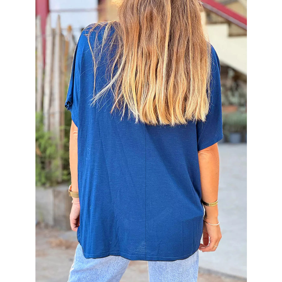 Casual V-Neck Relaxed Fit T-Shirt Apparel and Accessories