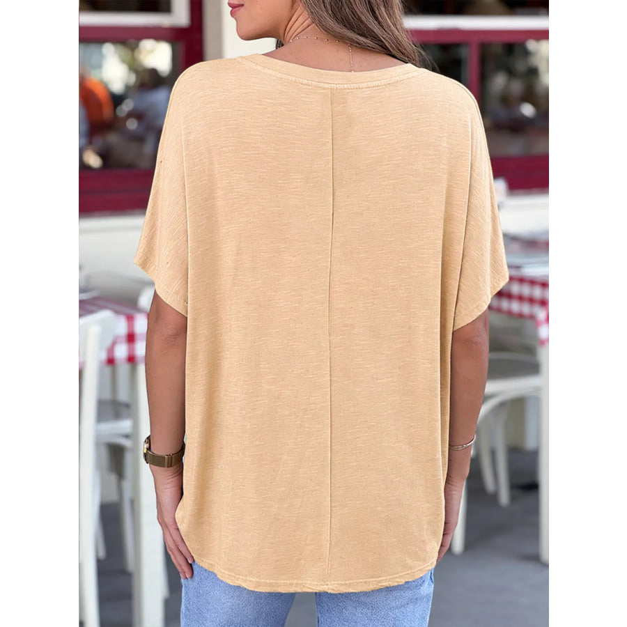 Casual V-Neck Relaxed Fit T-Shirt Apparel and Accessories