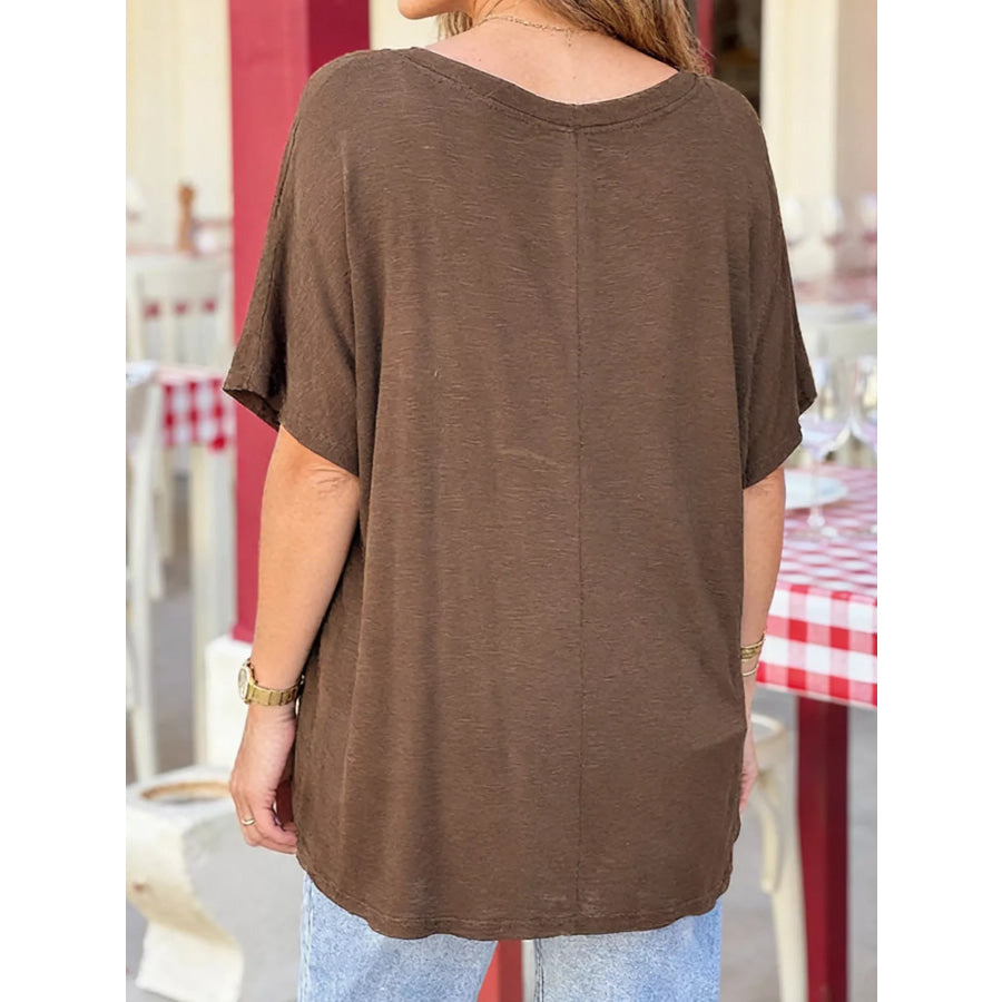 Casual V-Neck Relaxed Fit T-Shirt Apparel and Accessories