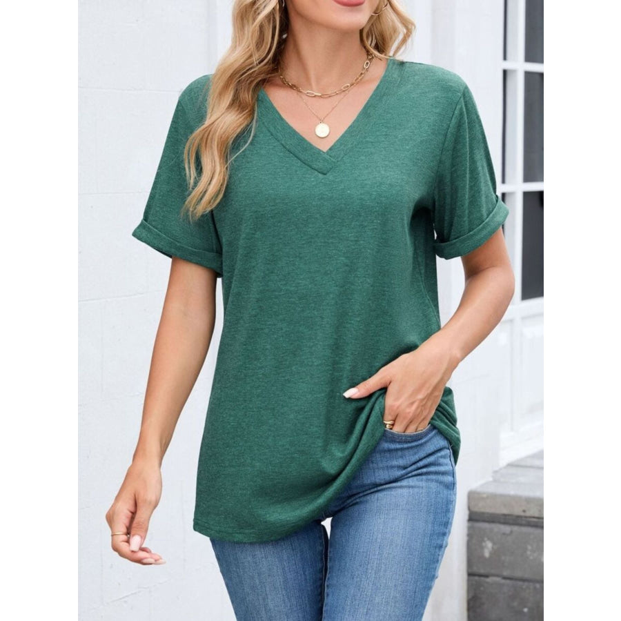 Casual V-Neck Short Sleeve T-Shirt Apparel and Accessories