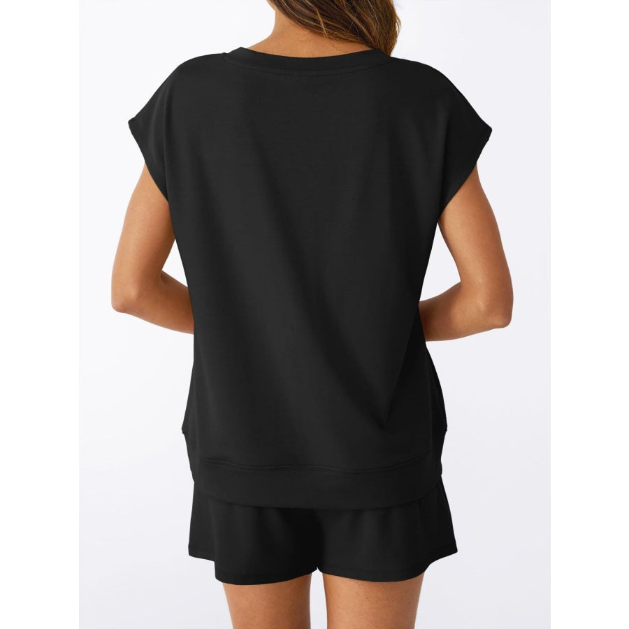 Casual V-Neck T-Shirt and Shorts Set Apparel and Accessories