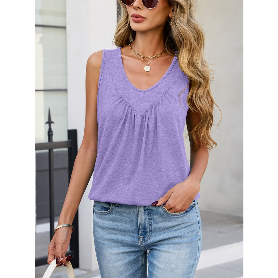 Casual V-Neck Tank Apparel and Accessories