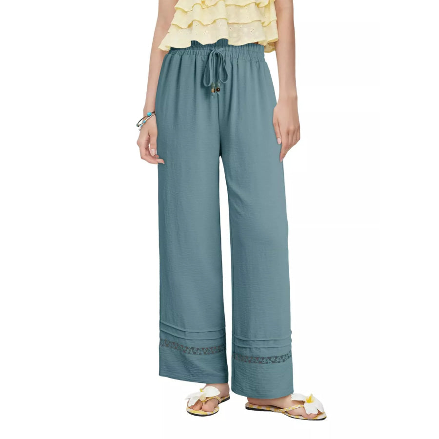 Casual Wide Leg Drawstring Pants Apparel and Accessories