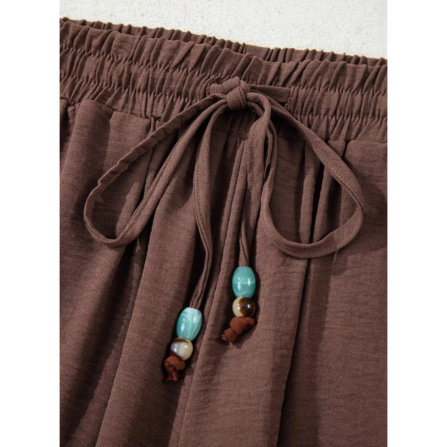 Casual Wide Leg Drawstring Pants Apparel and Accessories