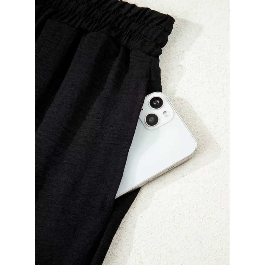 Casual Wide Leg Drawstring Pants Apparel and Accessories