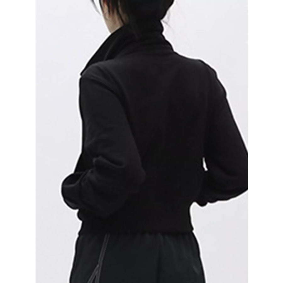 Casual Zip-Up Cropped Outerwear Apparel and Accessories