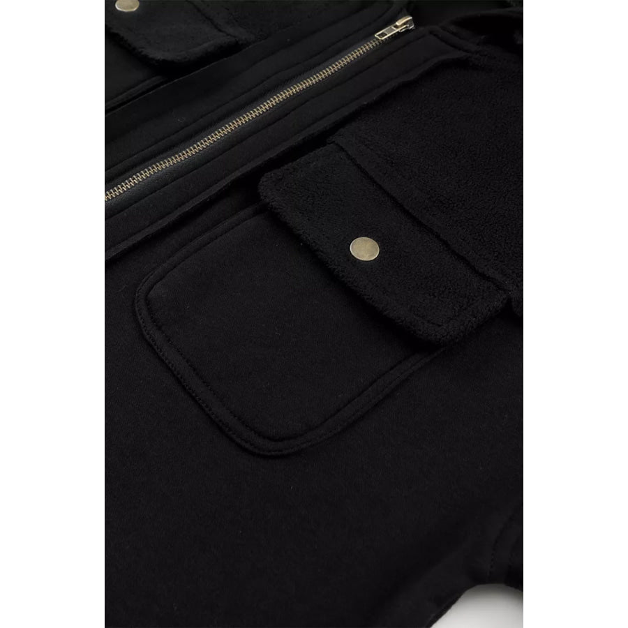 Casual Zip Up Jacket with Pockets Apparel and Accessories