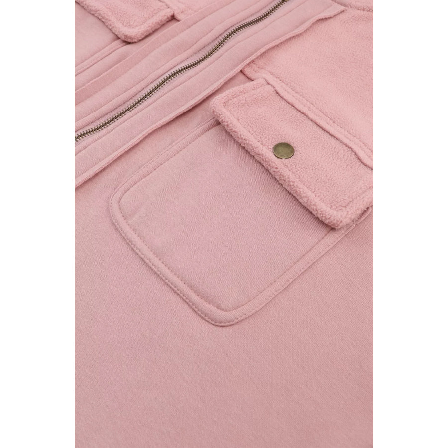 Casual Zip Up Jacket with Pockets Apparel and Accessories