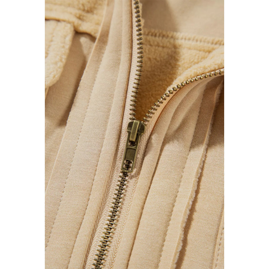 Casual Zip Up Jacket with Pockets Apparel and Accessories