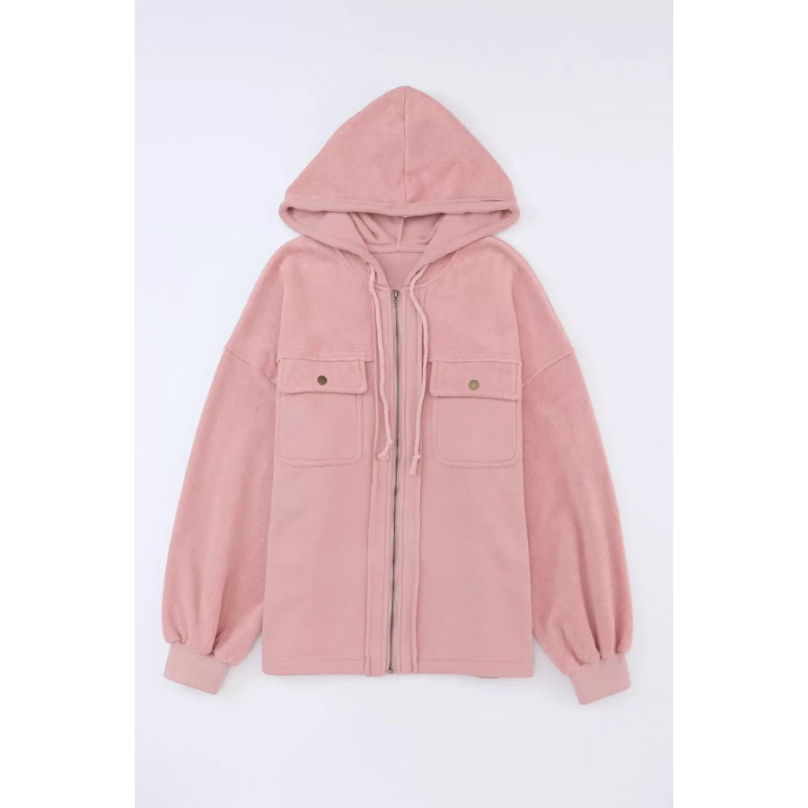 Casual Zip Up Jacket with Pockets Apparel and Accessories