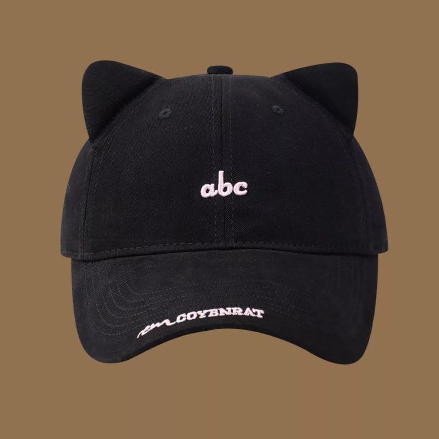 Cat Ear Baseball Cap Black / One Size Apparel and Accessories